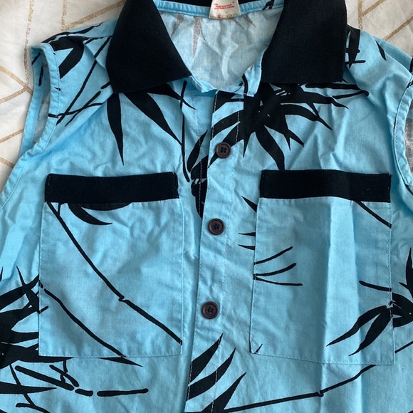 Vintage Yellow and Blue tropical crop tops, size M - Picture 4 of 4